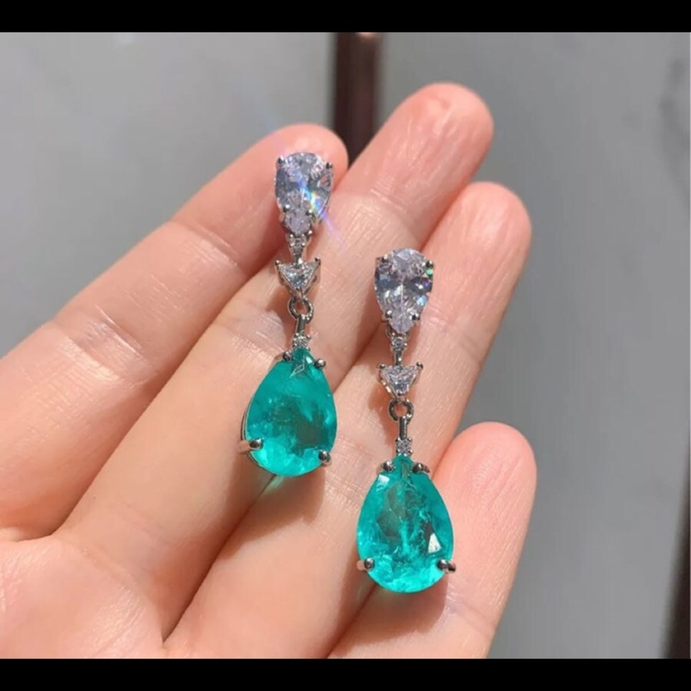 Tourmaline Crystal 2ct Drop Earrings
